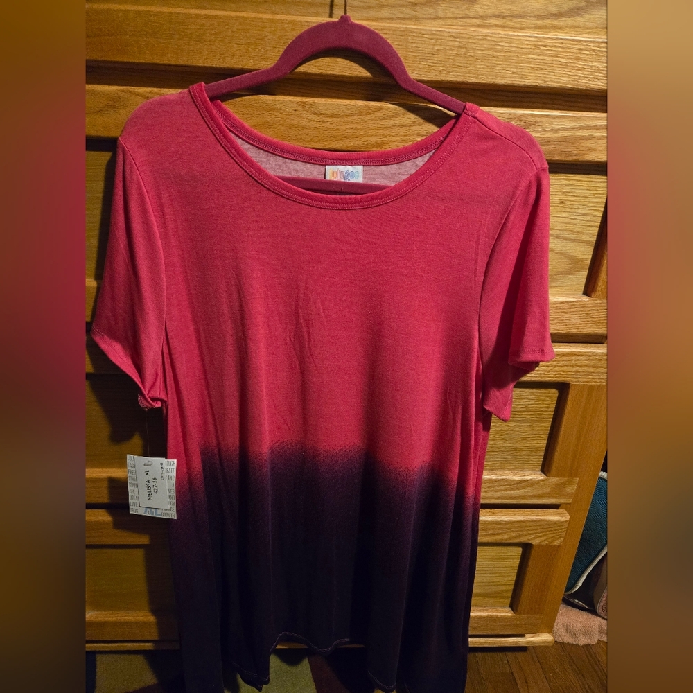 Melissa Pink and Purple Gradient Short Sleeve Tee Lulaoe xL